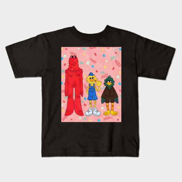 There's Three of Us! Kids T-Shirt by Maru-Chan-Shop